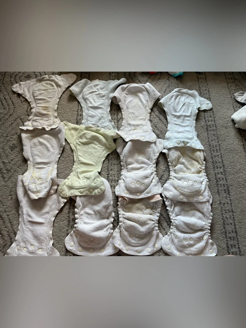 Multi-Pack Kissaluvs Terry Cloth Cloth Diaper Inserts - Pastel Colors